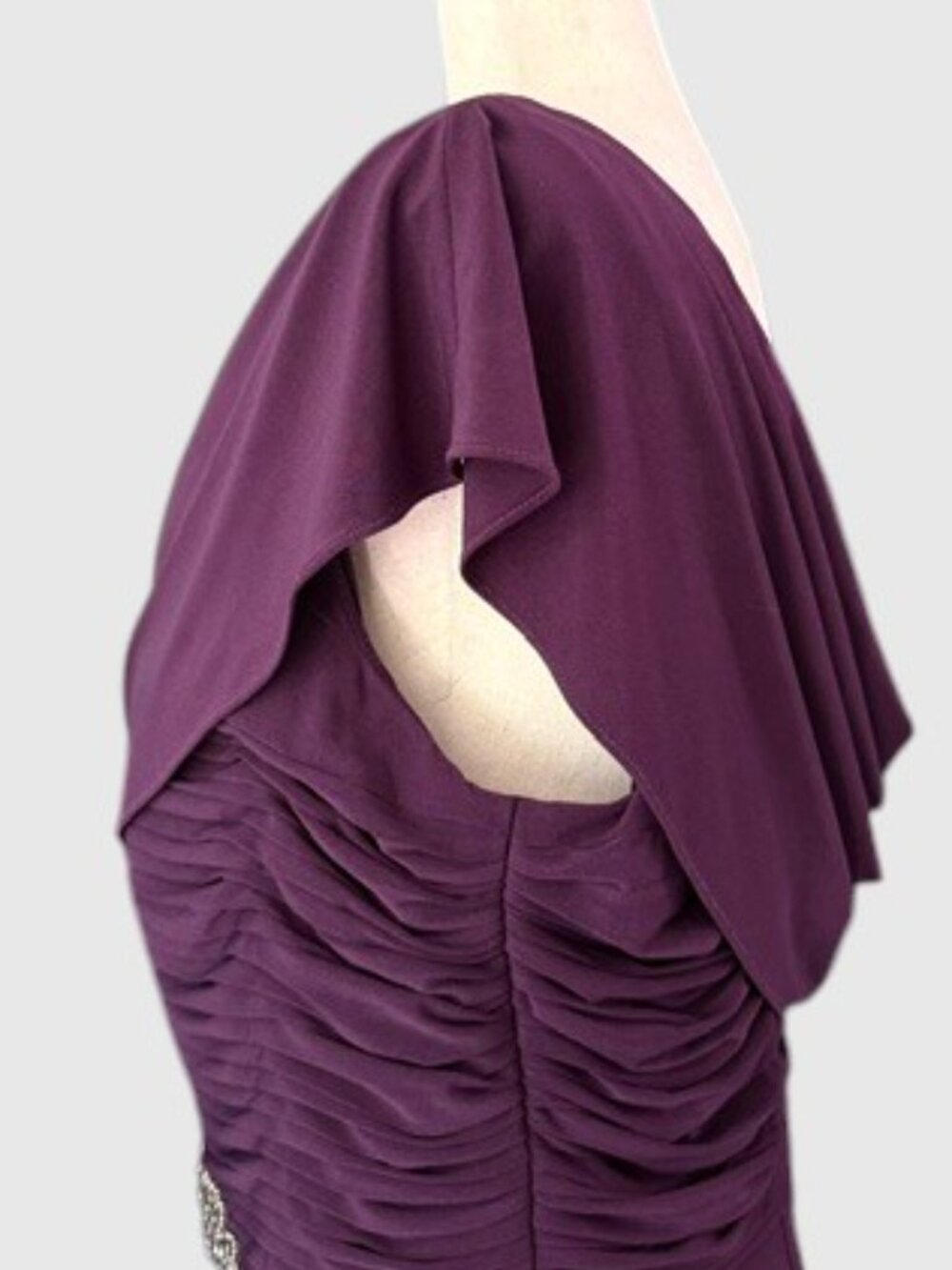 Alex Evenings Celeste Matte Jersey Cowl-Neck A-Line Gown Eggplant Plus 20W EUC - Picture 6 of 11
